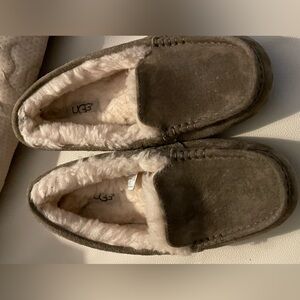 UGG Tan Suede Shearling Moccasins
